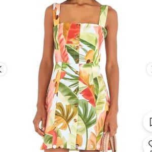 FARM RIO NISA LINEN MINI DRESS